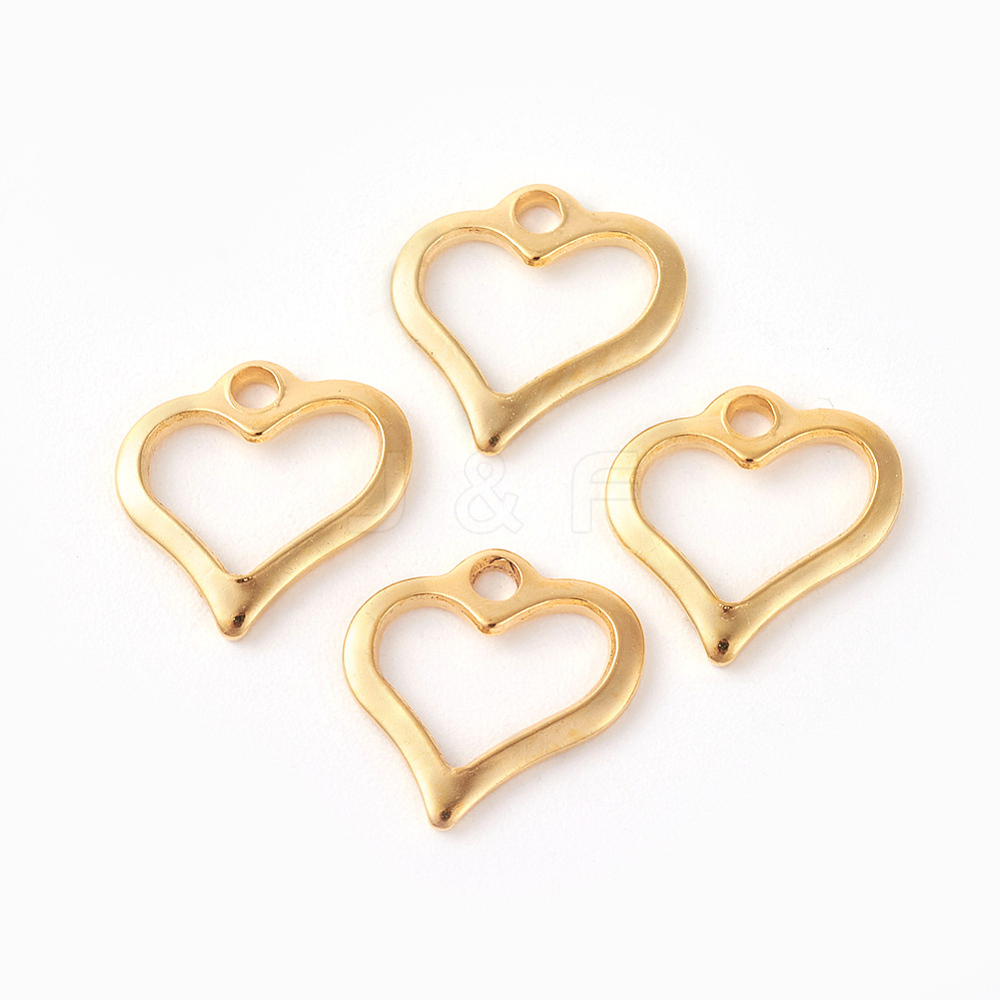 Wholesale 201 Stainless Steel Open Heart Charms Jewelryandfindings