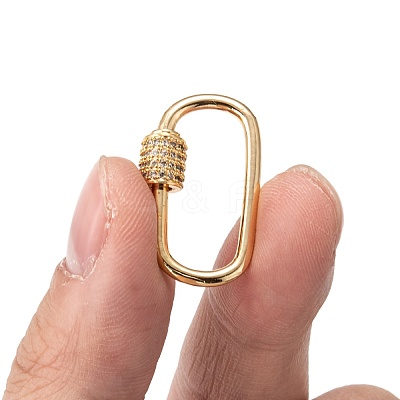 Wholesale Brass Micro Pave Clear Cubic Zirconia Screw Carabiner Lock