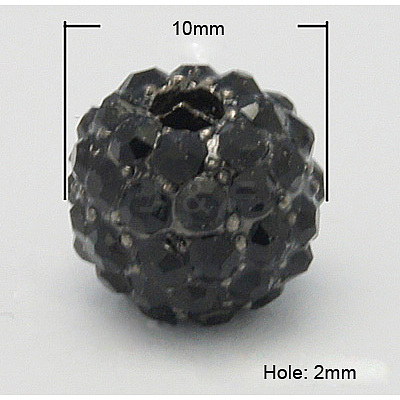 Metal Alloy Rhinestones Beads ALRI-B032-2-1