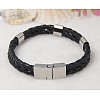 Multi-strand Braided Leather Cord Bracelets BJEW-L356-M-2