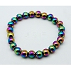 Round Synthetic Magnetic Hematite Stretch Beaded Bracelets BJEW-Q008-AB-1