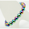 Round Synthetic Magnetic Hematite Stretch Beaded Bracelets BJEW-Q008-AB-2