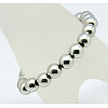 Round Synthetic Magnetic Hematite Stretch Beaded Bracelets BJEW-Q008-P-2