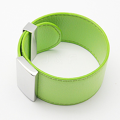 Wide Leather Bracelets BJEW-D029-5-1