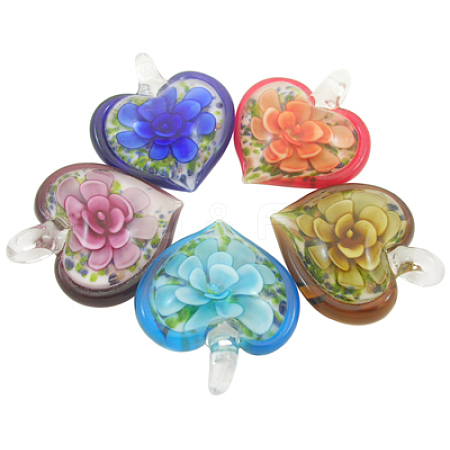 Handmade Gold Sand Lampwork Pendants DP474J-1