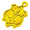 Tibetan Style Alloy Shield Carved Fleur De Lis Pendants EAAA056Y-G-1