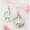 Fashion Peace Sign Earrings EJEW-JE00164-3