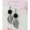 Dangle Leaf Earrings EJEW-JE00177-01-1