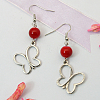 Dangle Butterfly Earrings EJEW-JE00179-2