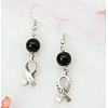 Dangle Awareness Ribbon Earrings EJEW-JE00185-01-2