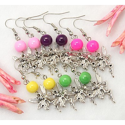 Dangle Fairy Earrings EJEW-JE00196-1