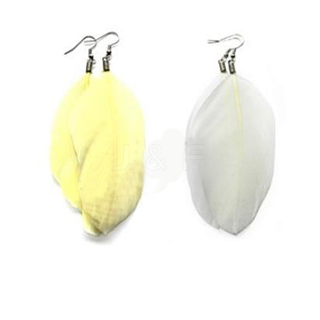 Fashion Feather Earrings EJEW-D003-4-1