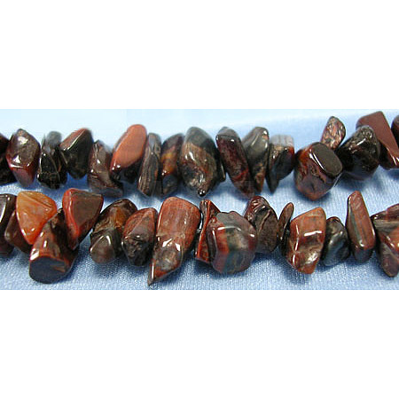 Dyed & Heated Natural Red Tiger Eye Chips Beads Strands F058-1