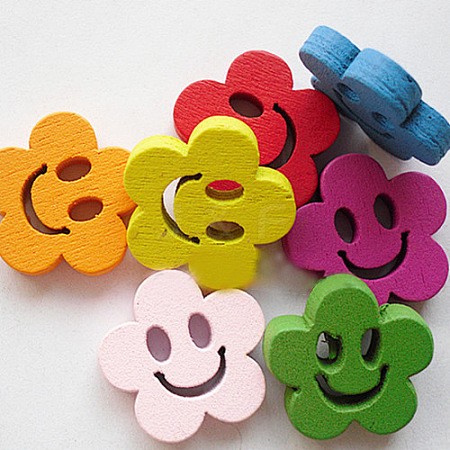 Painted Basic Sewing Button in Flower Shape NNA0ZDG-1