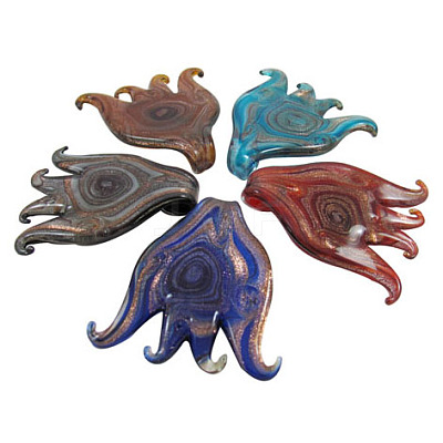 Handmade Silver Foil Glass Big Pendants FOIL-X012-M-1