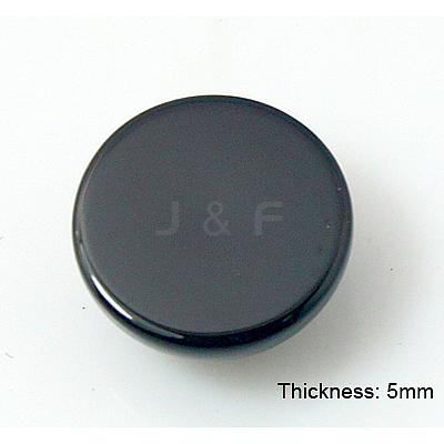 Natural Dyed & Heated Black Agate Cabochons G-BA10x5-1