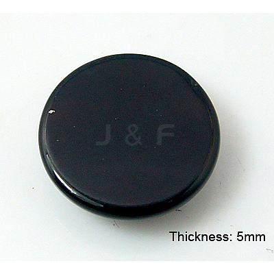 Natural Dyed & Heated Black Agate Cabochons G-BA16x5-1