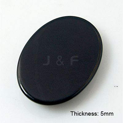 Natural Dyed & Heated Black Agate Cabochons G-BA25x18x5-1