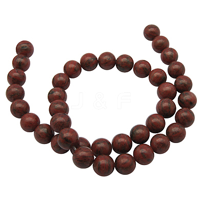 Sesame Red Beads Strands G-GR8MM-222-1