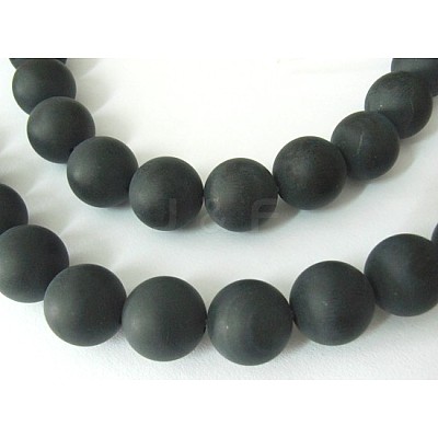 Grade A Natural Dyed & Heated Black Agate Beads Strands G447-7-1