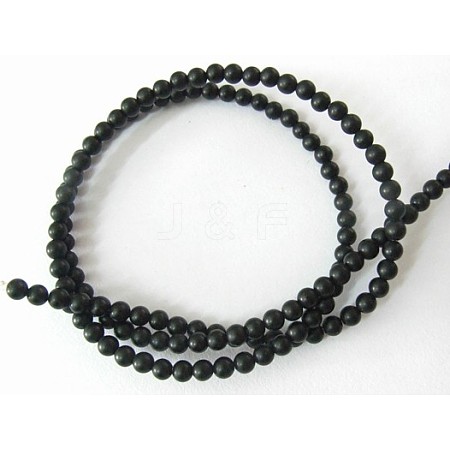 Grade A Round Frosted Dyed & Heated Black Agate G447-1-1