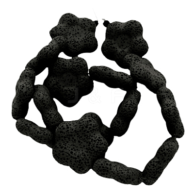 Natural Lava Rock Gemstone Beads Strands G589-2-1