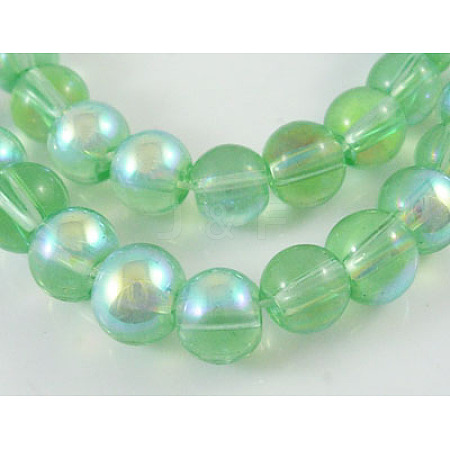 Round Glass Beads Strands GR8mm15Y-AB-1