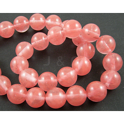 Cherry Quartz Glass Beads Strands GSR12mmC054-1