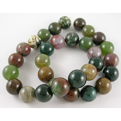 Natural Indian Agate Beads Strands GSR14mmC002-1