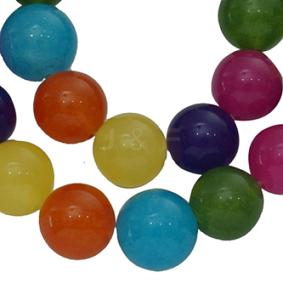 Dyed Natural White Jade Beads Strands JB6mm-1