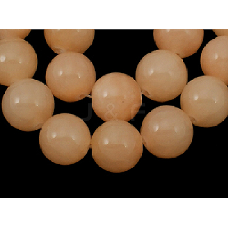 Natural Yellow Jade Beads Strands JBR8mm-3-1