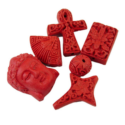 Cinnabar Beads M-CLB001Y-1