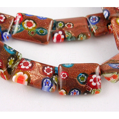 Handmade Millefiori Glass Beads Strands MGS013-1