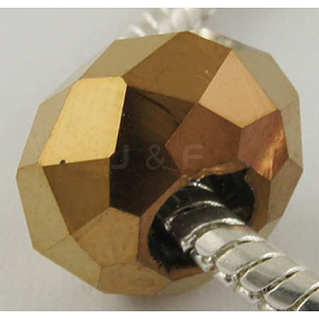 Electroplate Glass European Beads N0ZTC041-1-1
