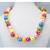 Colorful Wood Necklaces NJEW-JN00179-1