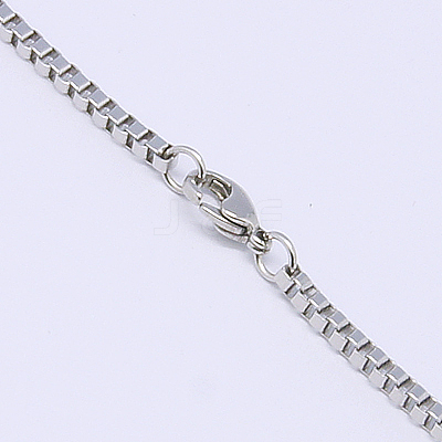 Tarnish Resistant Great Valentines Day Gift 304 Stainless Steel Box Chain Necklaces NJEW-507L-11-1