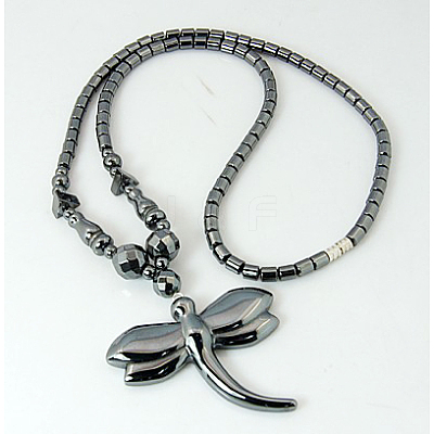 Magnetic Synthetic Hematite Necklaces NJEW-C023-14-1