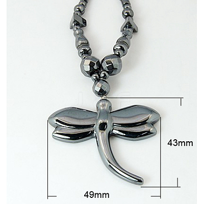 Magnetic Synthetic Hematite Necklaces NJEW-C023-14-1