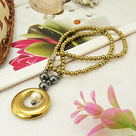 Magnetic Synthetic Hematite Jewelry Necklaces NJEW-D032-49-1