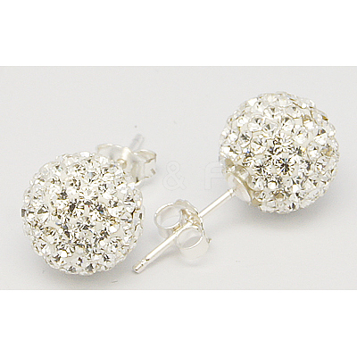 Valentines Day Gift for Her 925 Sterling Silver Austrian Crystal Rhinestone Ear Stud Q286G011-1
