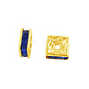 Brass Rhinestone Spacer Beads RB-A013-6x6-05G-1