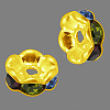 Brass Rhinestone Spacer Beads RB-A014-L6mm-37G-NF-1