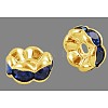 Brass Rhinestone Spacer Beads RB-A014-L8mm-05G-1