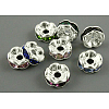 Brass Rhinestone Spacer Beads RB-A014-L8mm-S-1