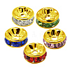 Brass Rhinestone Spacer Beads RB-A014-Z7mm-G-1