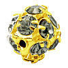 Brass Rhinestone Beads RB-A019-10mm-12G-1