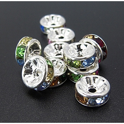Brass Grade A Rhinestone Spacer Beads RB-A004-9-1