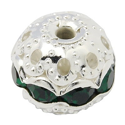 Brass Rhinestone Beads RB-A011-10mm-08S-1