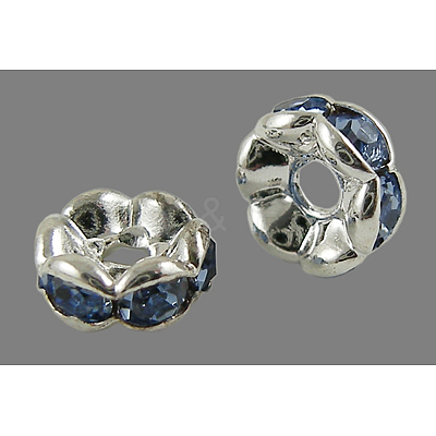 Brass Rhinestone Spacer Beads RB-A014-L12mm-04S-1