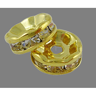 Brass Rhinestone Spacer Beads RB-A014-Z10mm-01G-NF-1